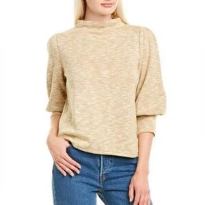 Madewell Gathered-Sleeve Mockneck Top